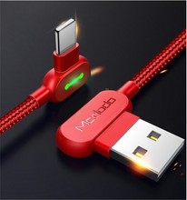 Load image into Gallery viewer, Double-sided Blind Plug-in Elbow Mobile Game Charging Cable With Light
