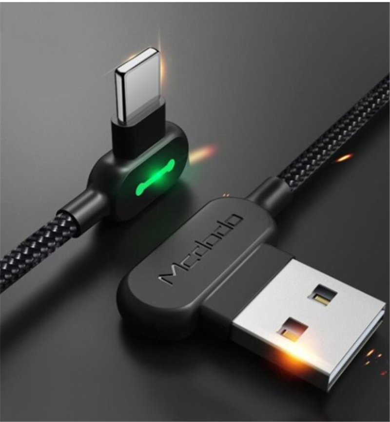 Double-sided Blind Plug-in Elbow Mobile Game Charging Cable With Light
