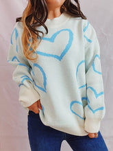 Load image into Gallery viewer, Love Pattern Sweater Round Neck Long Sleeve
