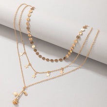 Load image into Gallery viewer, Multi-layer Disc Gold Ladies Necklace
