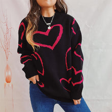 Load image into Gallery viewer, Love Pattern Sweater Round Neck Long Sleeve
