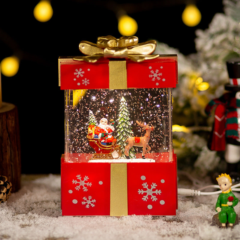 Christmas Decoration Gift Box Crystal Ball Small Night Lamp Ornaments