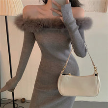Load image into Gallery viewer, Off-shoulder Sweaters Dress Women&#39;s Autumn And Winter Leisure Slim Fit
