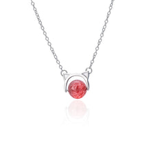 Load image into Gallery viewer, Sterling Silver Clavicle Chain Female Sweet Crystal Necklace
