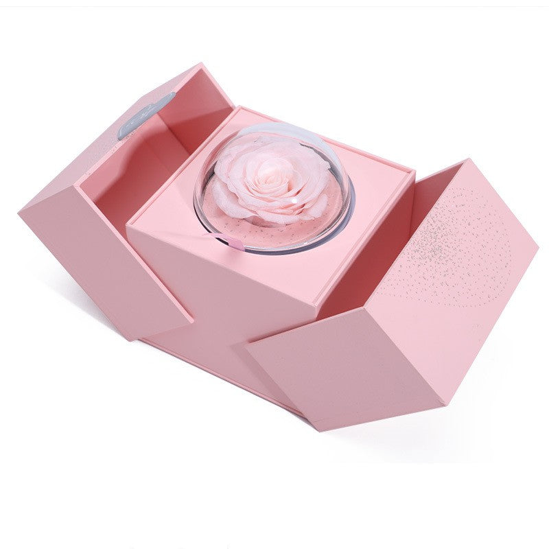 Creative Eternal Rose Box Eternal Soap Flower Jewelry Box Ring Necklace Storage Case Valentines Surprise Gift