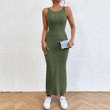 Load image into Gallery viewer, European And American Style Sleeveless Sexy Suspenders Sheath And Fitted Waist Knitted Dress

