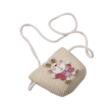 Load image into Gallery viewer, Cute Rabbit Decoration Bag Two-Piece Straw Hat
