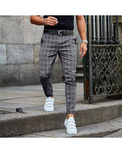 Load image into Gallery viewer, Plaid Print Pants Men&#39;s Casual Trousers Loose And Thin

