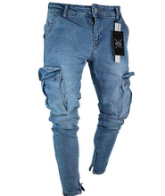 Load image into Gallery viewer, Cargo Hole Denim Jeans Men
