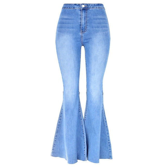 2020 Vintage Blue High Waist Flare Jeans