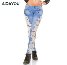 Load image into Gallery viewer, Lace Women embroider  Jeans
