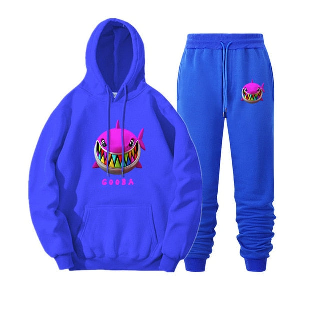 New rapper 6ix9ine gooba rainbow hoodie sweatshirt men's autumn and winter women's hoodie sports suit sports shirt + sports pant