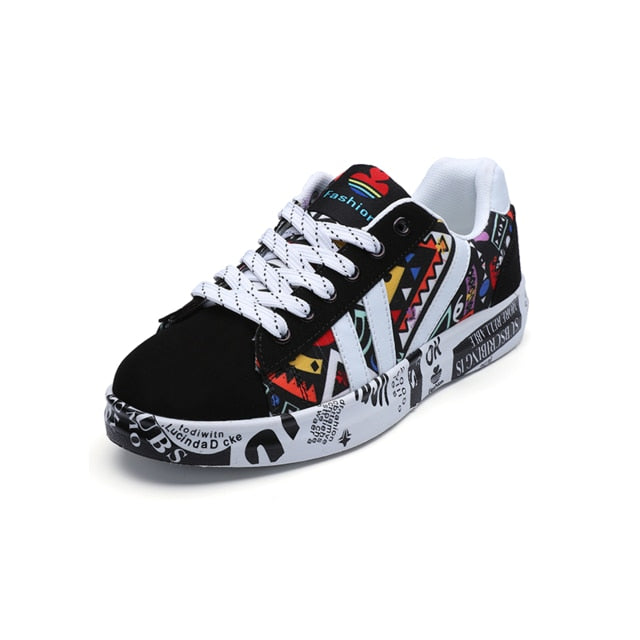 Lovers Printing Fashion Flat Vulcanized Sneakers